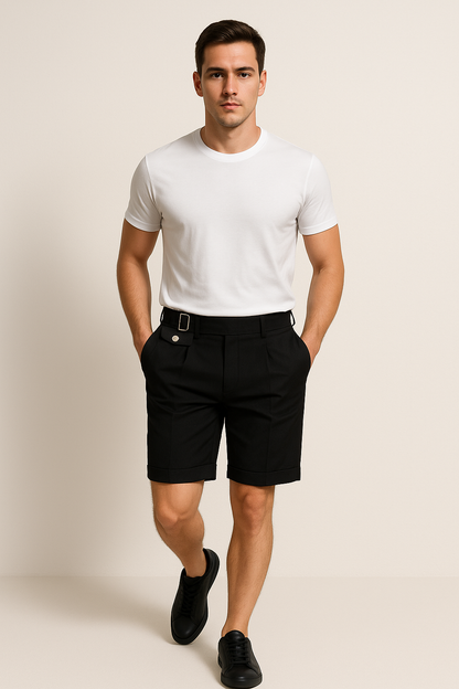 Shorts Homme Couture Plissés avec Pince - BerlinGlamour