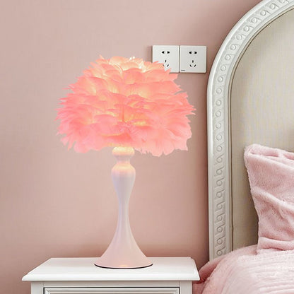 PlumaLuxe™ – Lampe de Table à Plumes Élégante Style Nordique Moderne