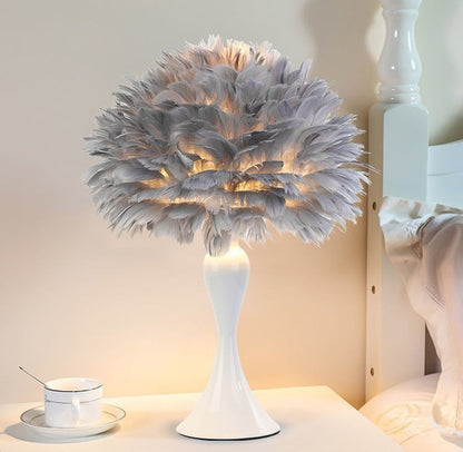 PlumaLuxe™ – Lampe de Table à Plumes Élégante Style Nordique Moderne