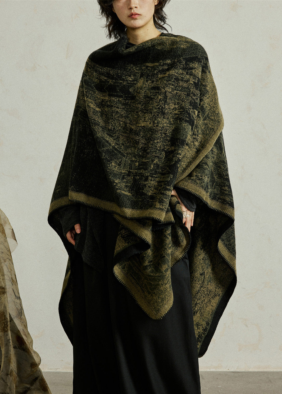 Manteau tricot imprimé épais grande taille à manches longues - EasyApparels