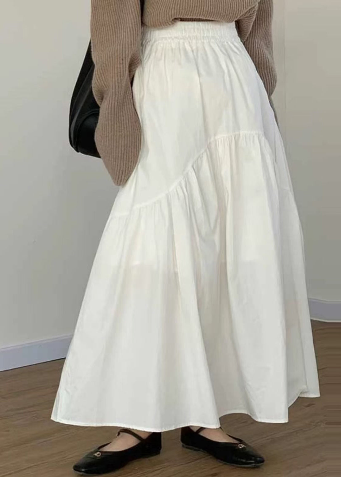 Jupe en coton blanc confort grande taille pour femme été - EasyApparels