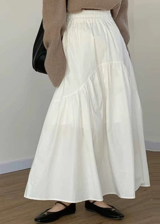 Jupe en coton blanc confort grande taille pour femme été - EasyApparels