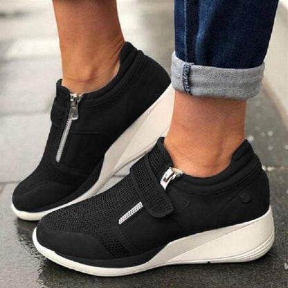 Baskets Femmes Confortables avec Soutien de Cheville et Fermeture Éclair