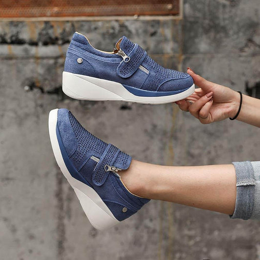 Baskets Femmes Confortables avec Soutien de Cheville et Fermeture Éclair - PanierRoyale