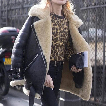 Veste Femme Hiver Chaude avec Doublure Fourrure Synthétique