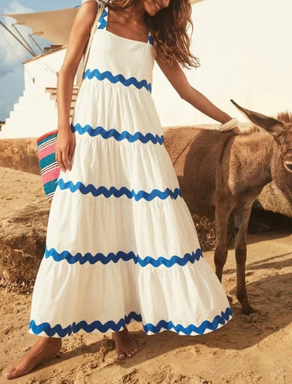 Robe Été Fleurs pour Femme en Dentelle Blanche - PanierRoyale