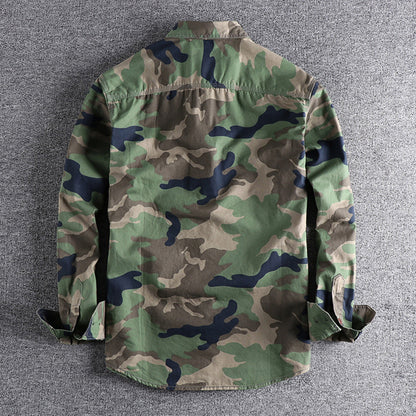 Chemise Homme Manche Longue Camouflage Militaire