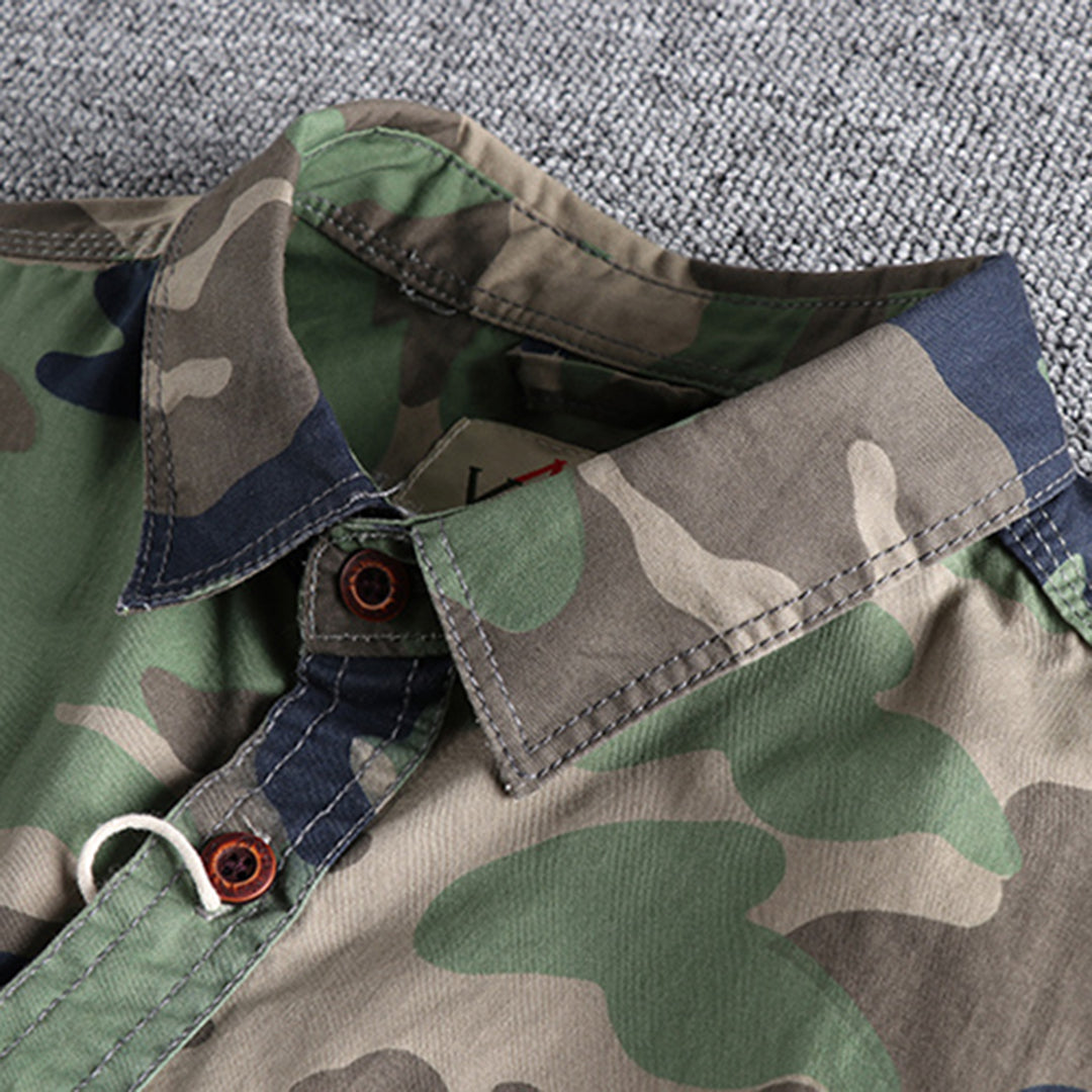 Chemise Homme Manche Longue Camouflage Militaire