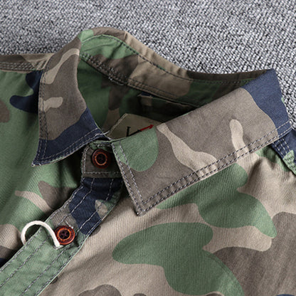 Chemise Homme Manche Longue Camouflage Militaire