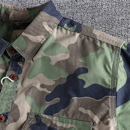 Chemise Homme Manche Longue Camouflage Militaire