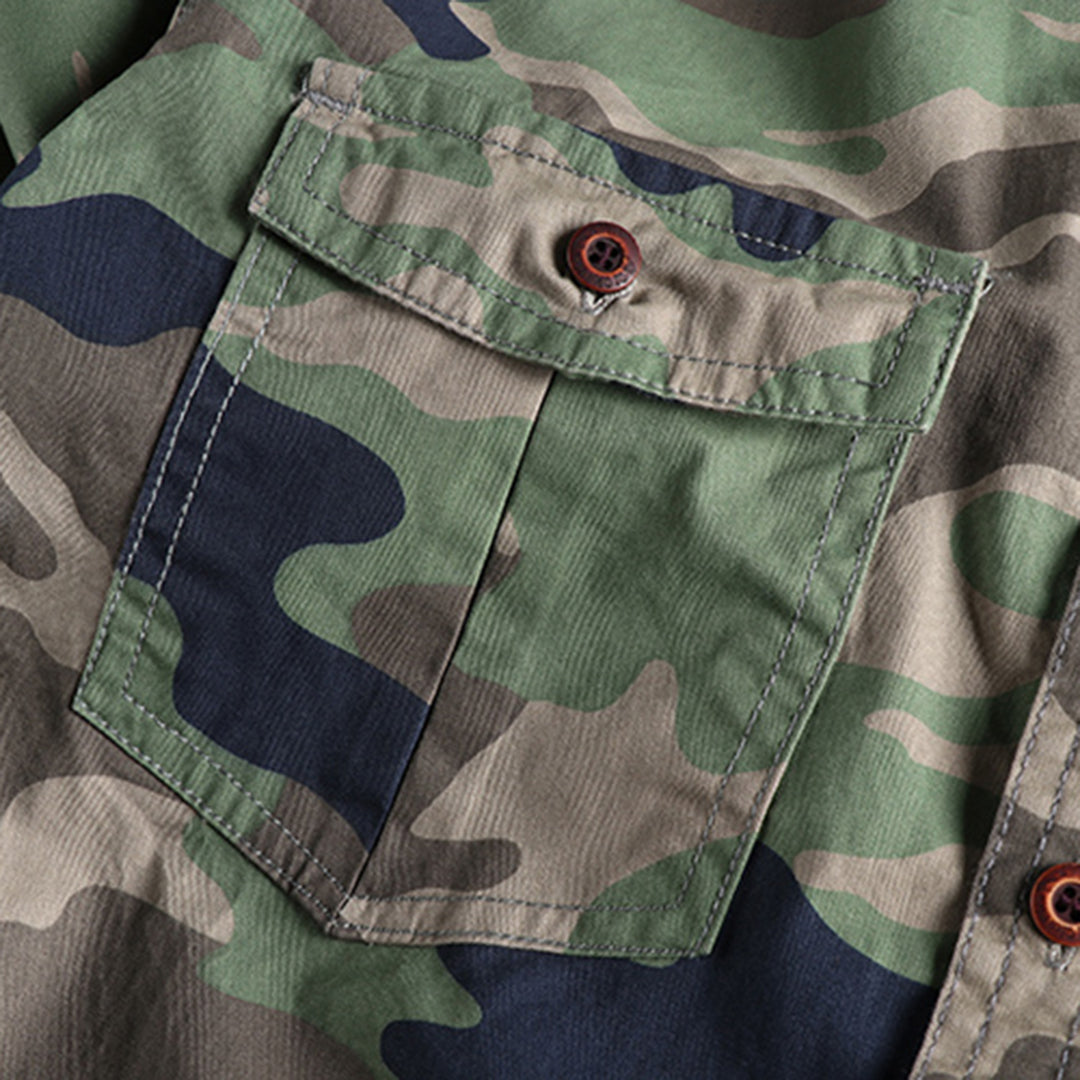 Chemise Homme Manche Longue Camouflage Militaire