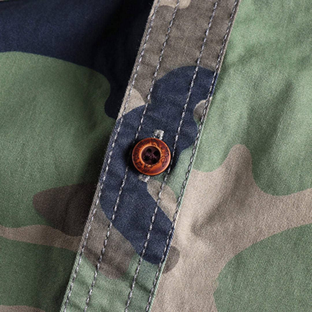 Chemise Homme Manche Longue Camouflage Militaire