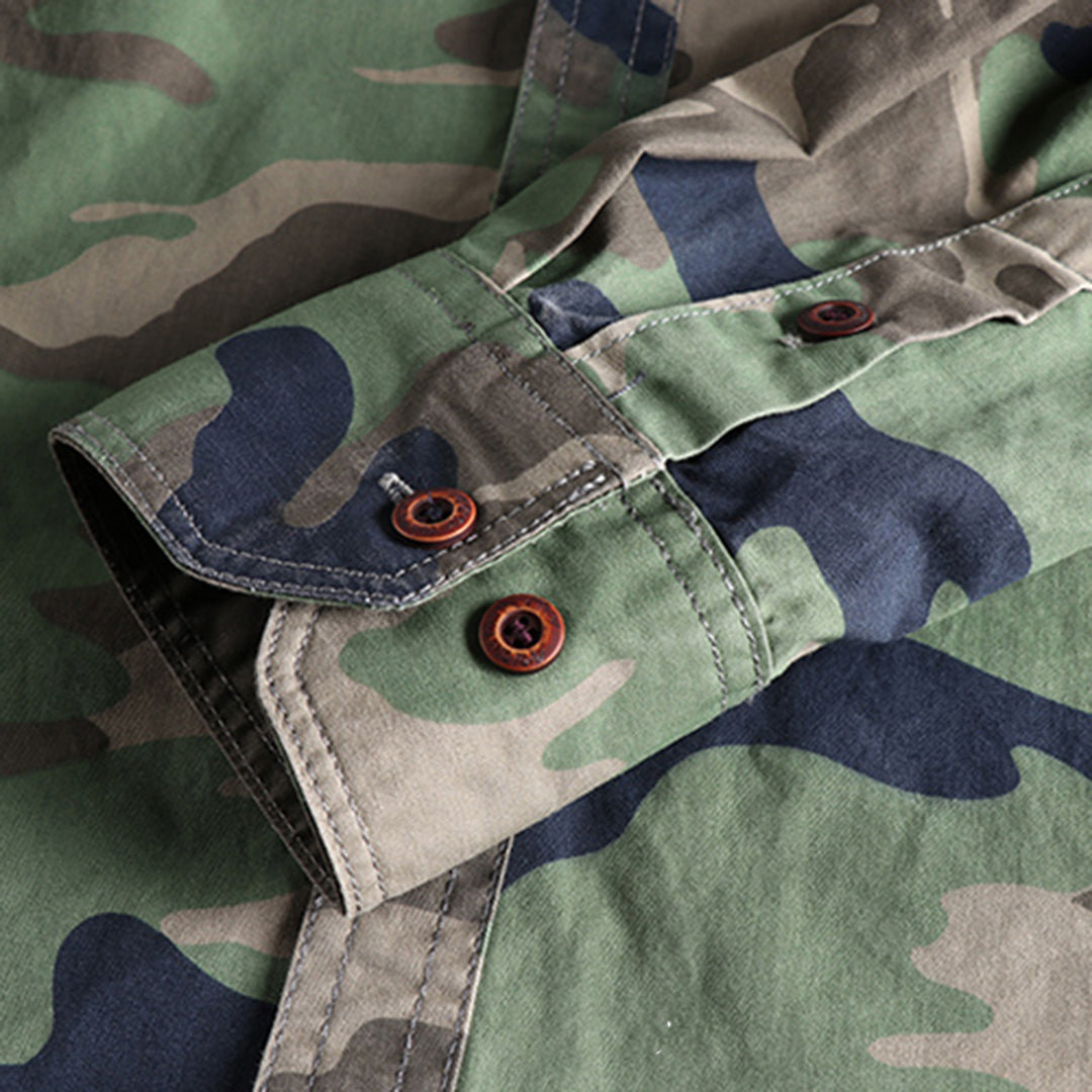 Chemise Homme Manche Longue Camouflage Militaire