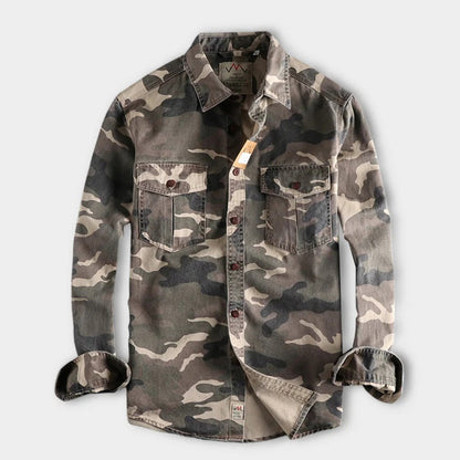 Chemise Homme Manche Longue Camouflage Militaire - BerlinGlamour