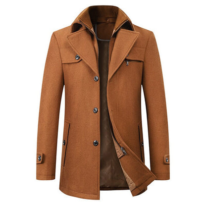 Veste Hiver Homme Élégant avec Capuchon et Fermeture Éclair