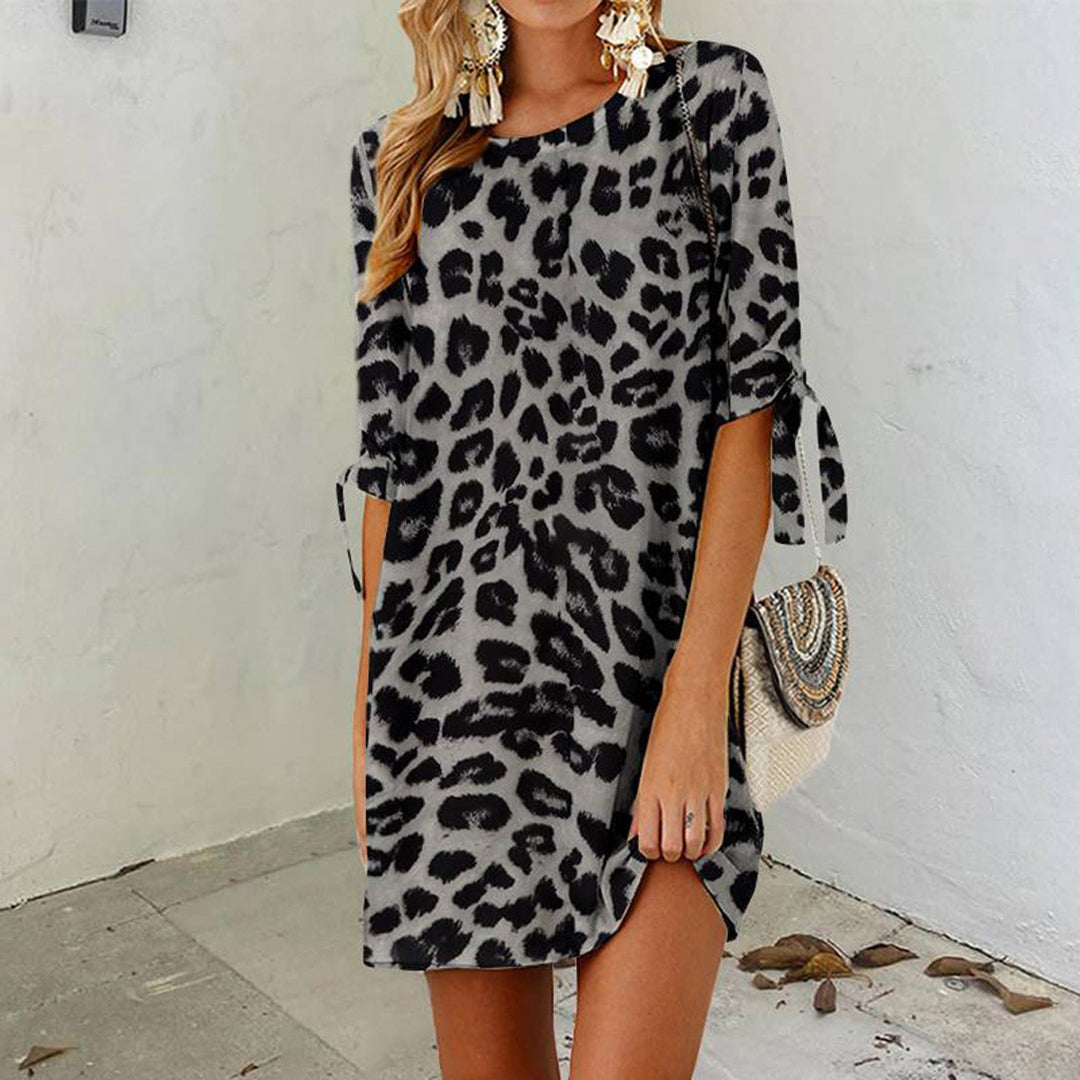 Robe femme courte imprimé léopard tendance et confortable