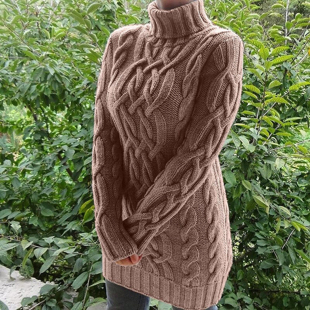 Pull Col Roulé en Tricot Doux et Élégant