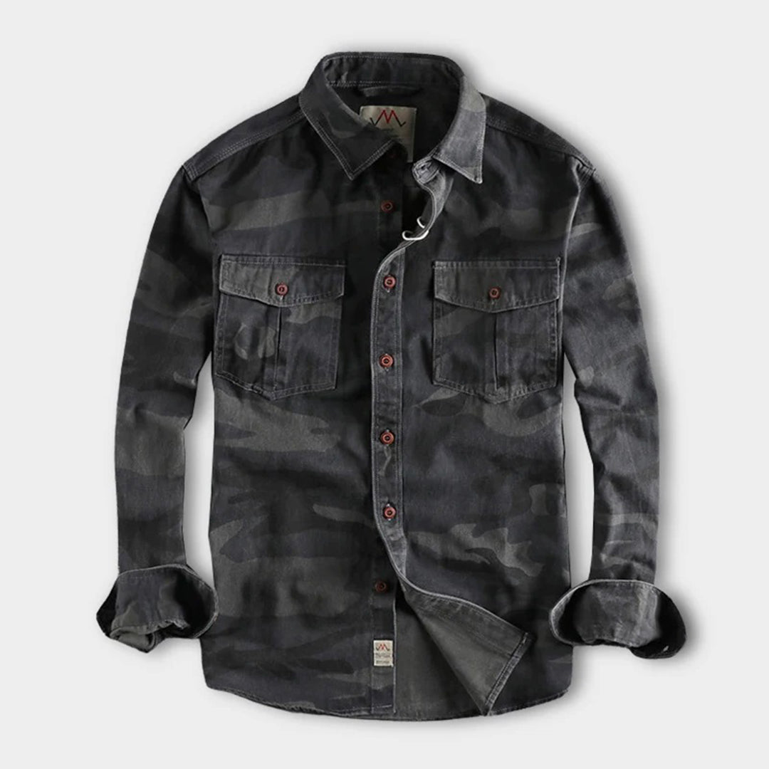 Chemise Homme Manche Longue Camouflage Militaire