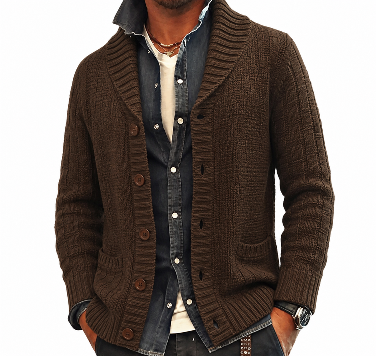 Cardigan Homme Grande Taille Doux et Élégant - PanierRoyale