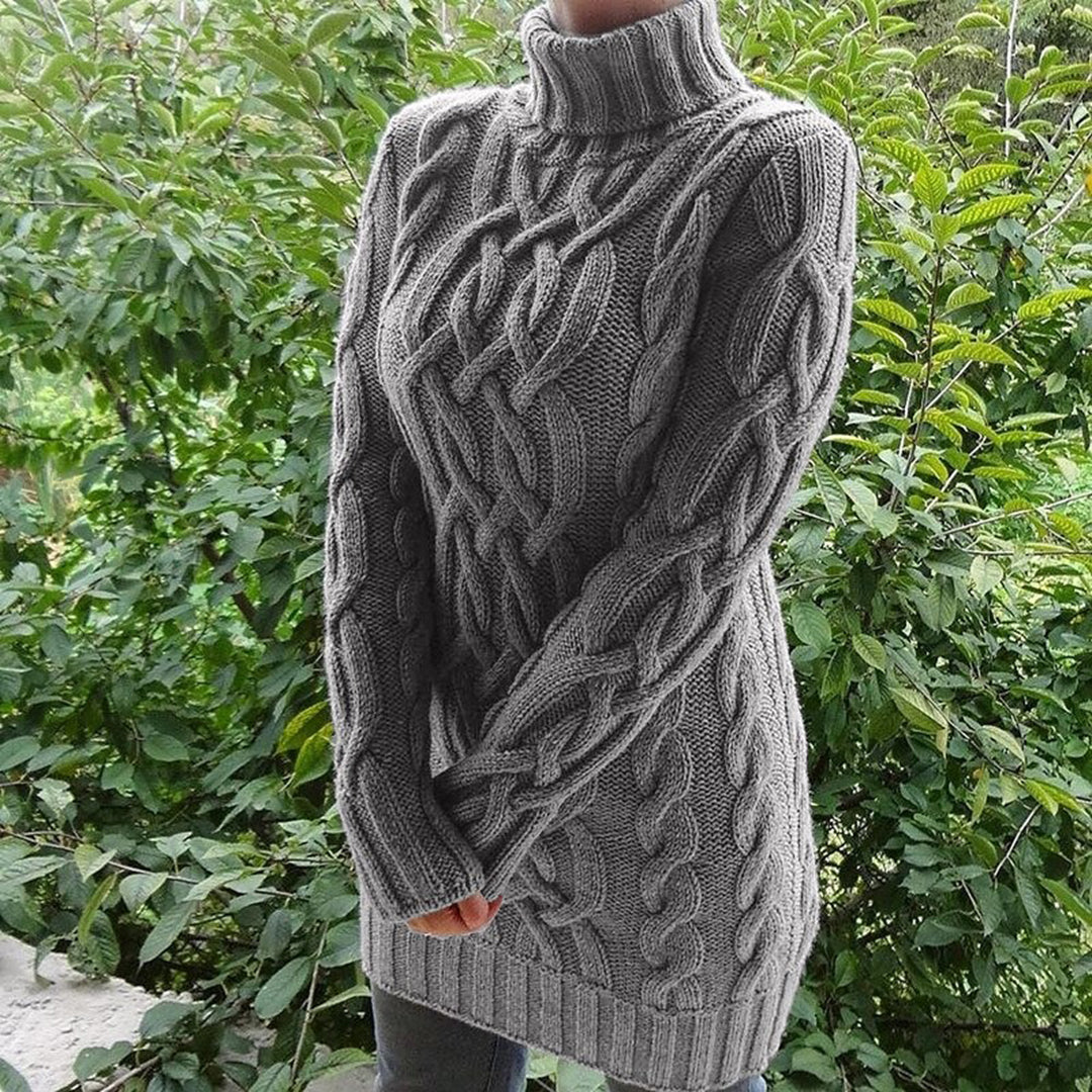 Pull Col Roulé en Tricot Doux et Élégant