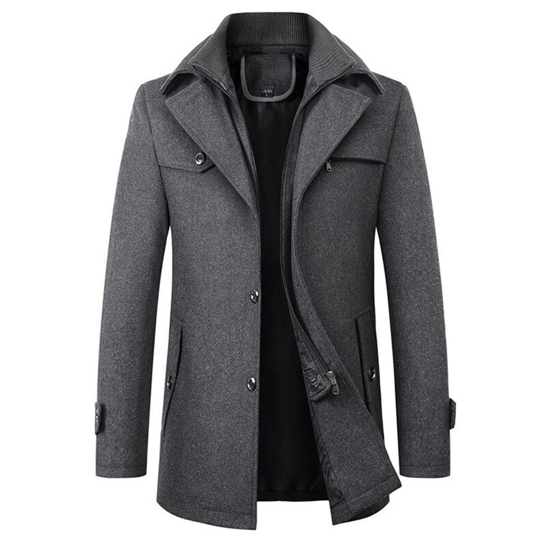 Veste Hiver Homme Élégant avec Capuchon et Fermeture Éclair