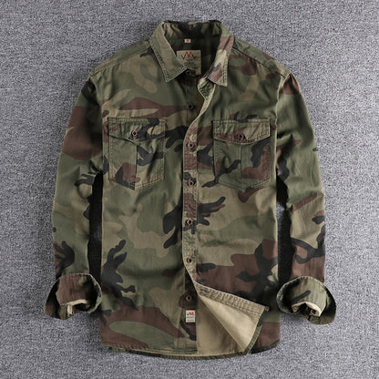 Chemise Homme Manche Longue Camouflage Militaire