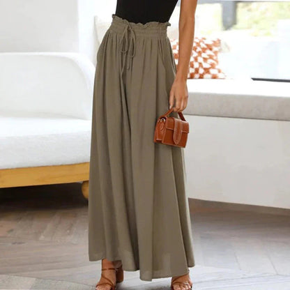 Pantalon Taille Haute Élégant avec Jambes Larges
