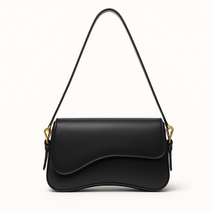 Sac à Main Femme Cuir Végétal Brillant avec Fermeture Dorée