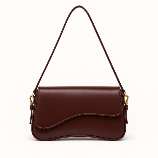 Sac à Main Femme Cuir Végétal Brillant avec Fermeture Dorée - PanierRoyale