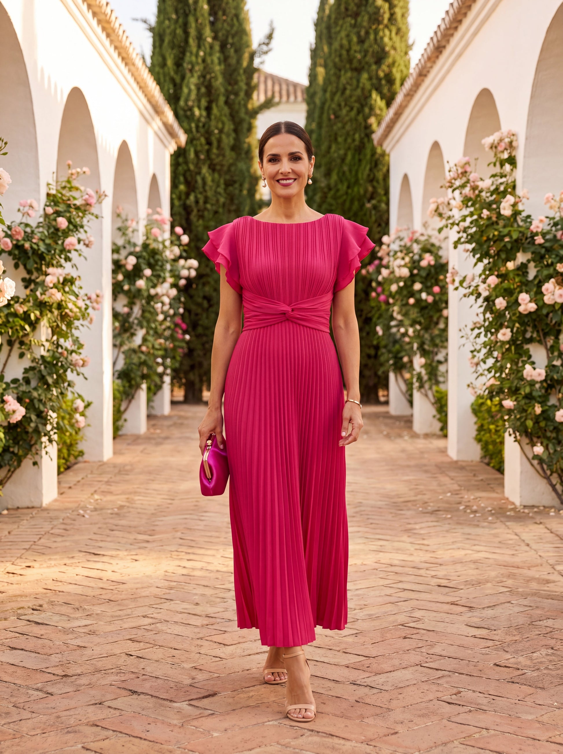 Robe Plissée Femme Coupe Fluide Manches Longues - PanierRoyale