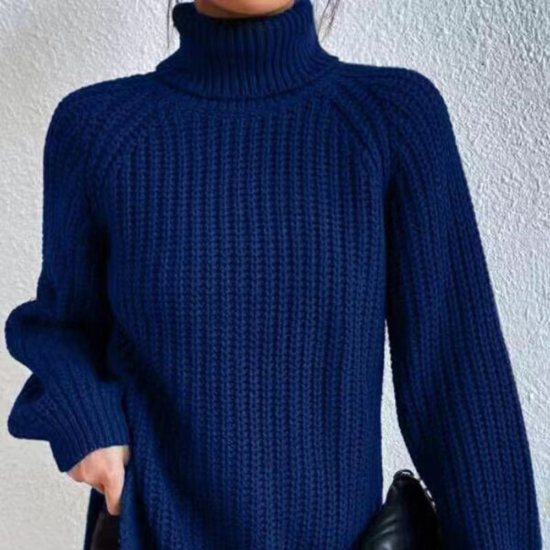 Pull Femme Col Roulé en Maille Douce pour Hiver