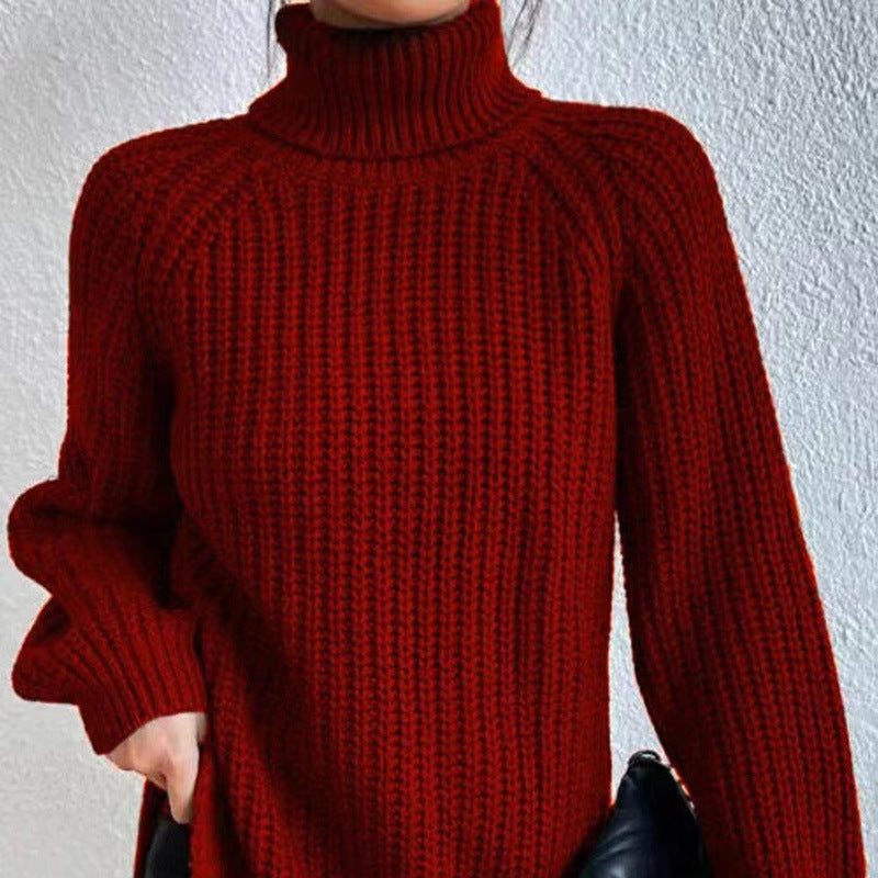 Pull Femme Col Roulé en Maille Douce pour Hiver