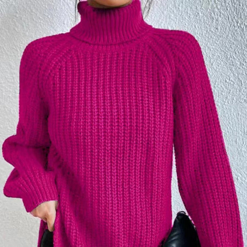 Pull Femme Col Roulé en Maille Douce pour Hiver