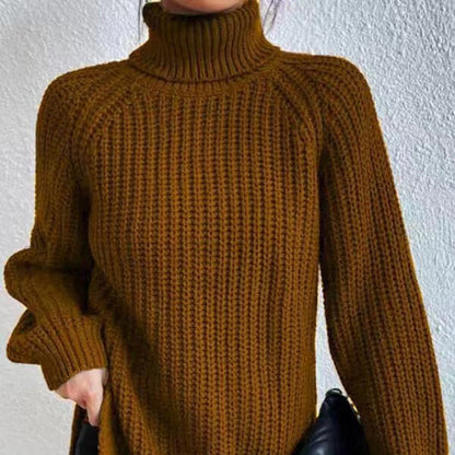 Pull Femme Col Roulé en Maille Douce pour Hiver