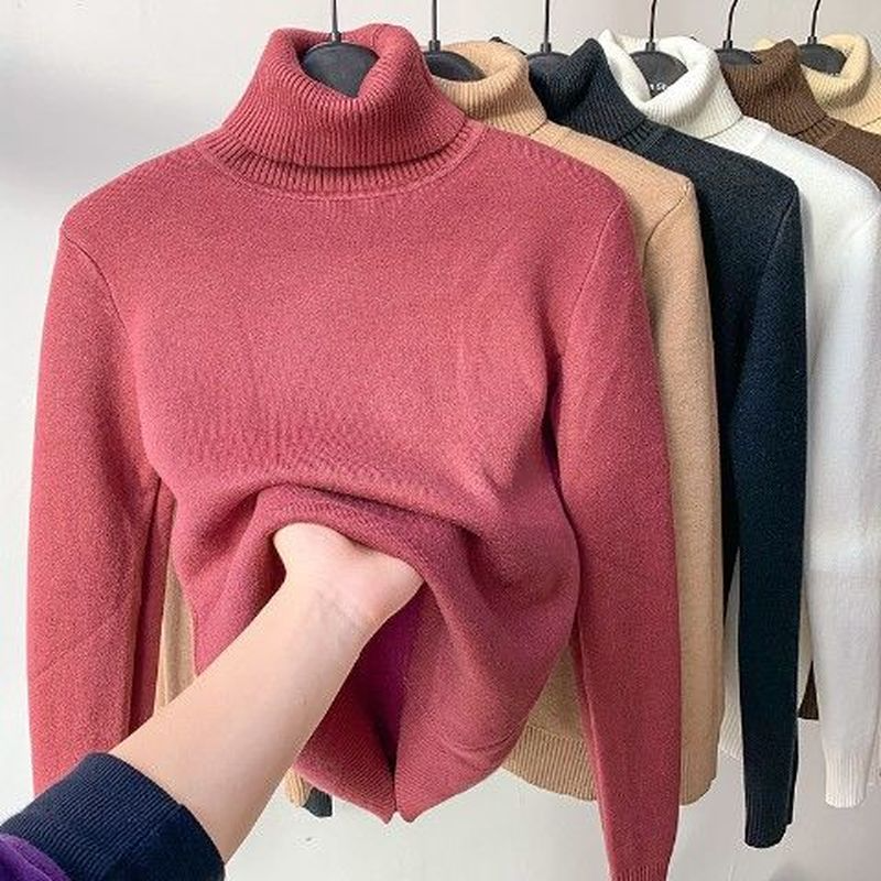 Pull Femme Hiver Chaud et Doux avec Fausse Fourrure Intérieure