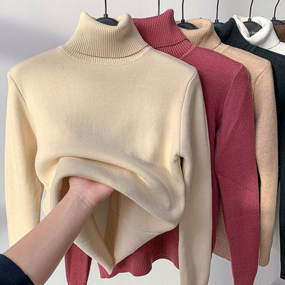 Pull Femme Hiver Chaud et Doux avec Fausse Fourrure Intérieure