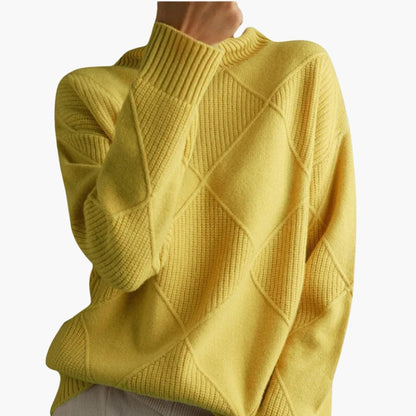 Pull Femme Col Roulé Rayé Moderne