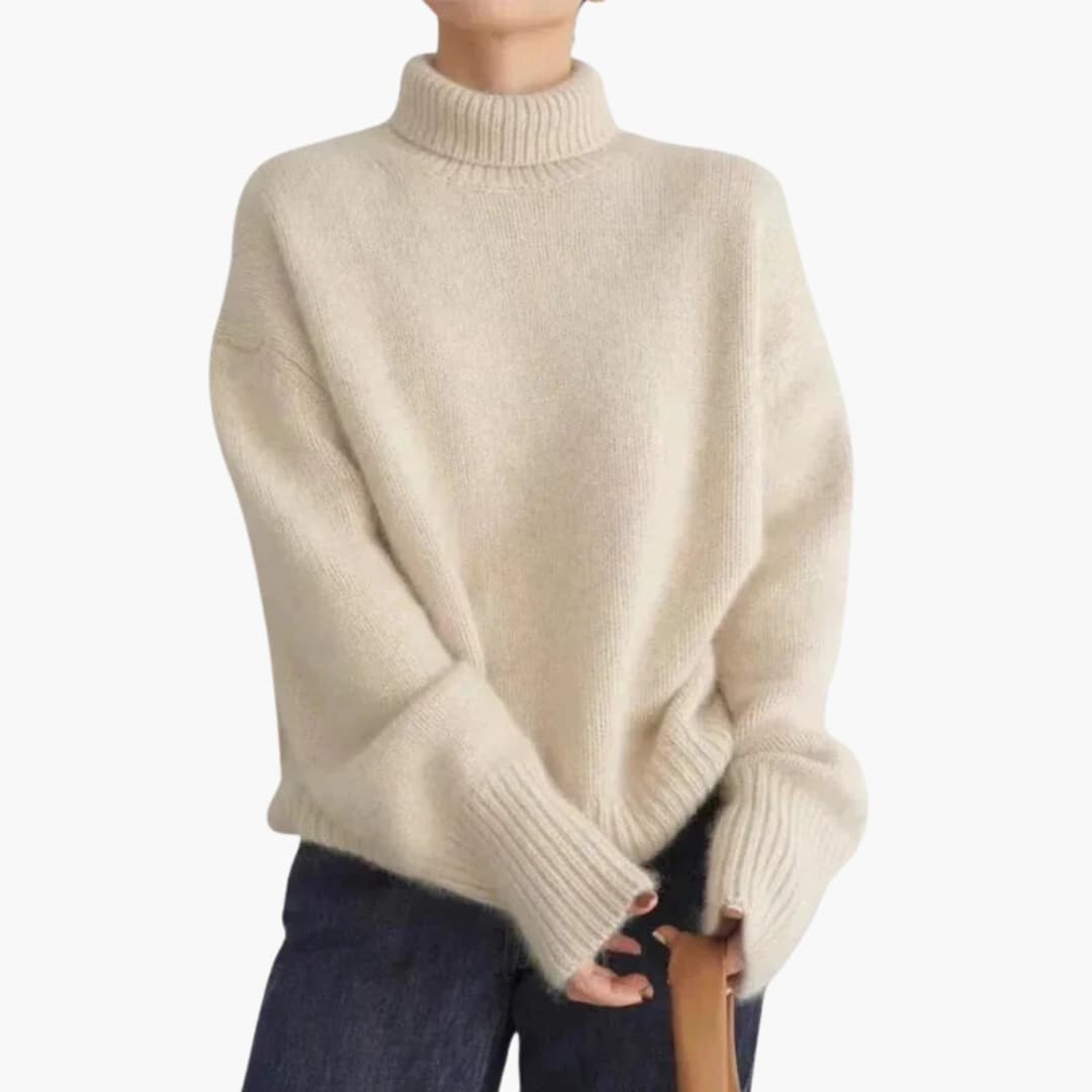 Pull Femme Col Roulé Doux et Confortable Manches Longues - PanierRoyale