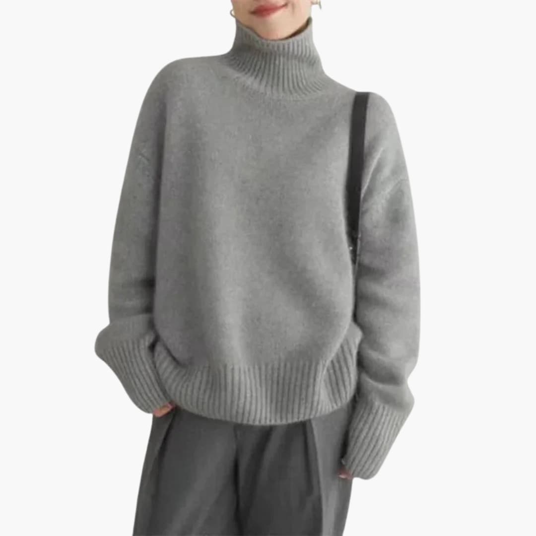 Pull Femme Col Roulé Doux et Confortable Manches Longues