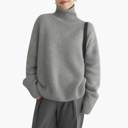 Pull Femme Col Roulé Doux et Confortable Manches Longues