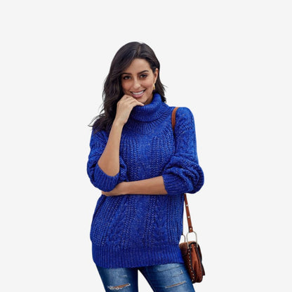 Pull Grande Taille Col Roulé Chaud et Confortable