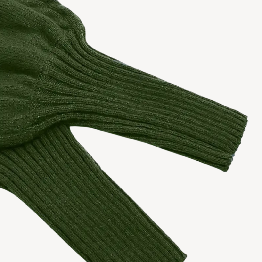 Pull à col roulé en maille torsadée pour femme 3