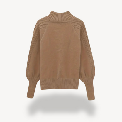 Pull à col roulé en maille torsadée pour femme 5