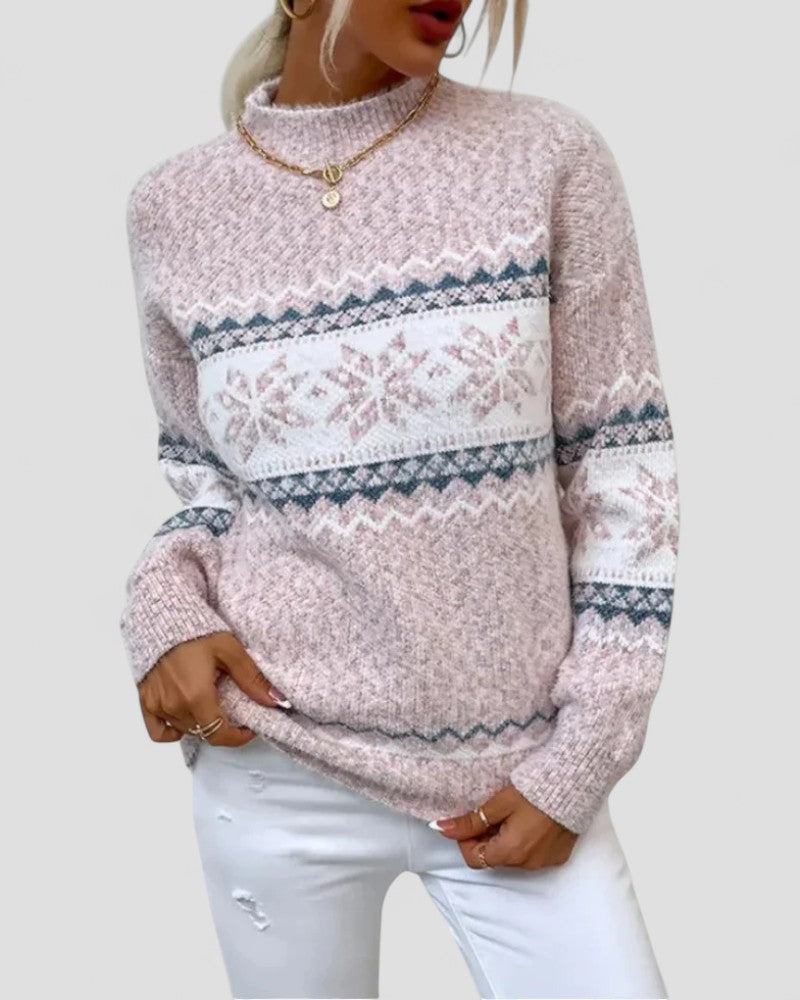 Pull Femme Hiver Tricoté Mélangé Coloré