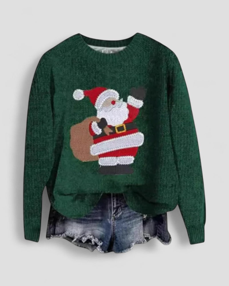 Pull de Noël à manches longues pour femme 1