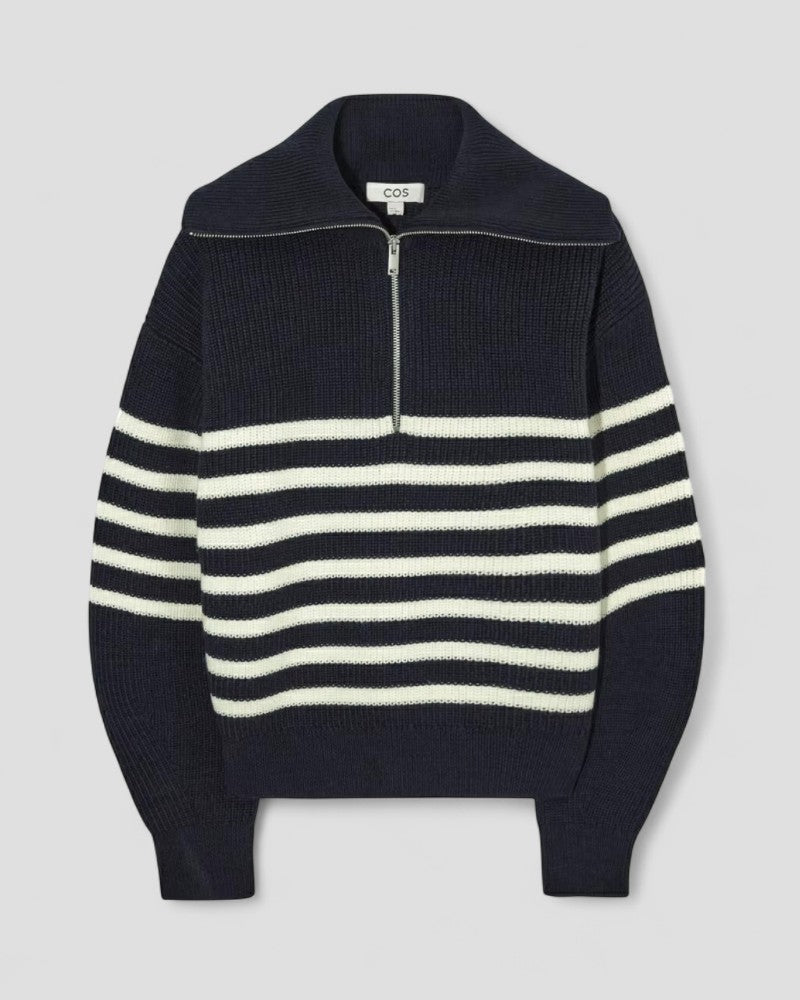 Pull en cachemire à col zippé en maille pour femme 0