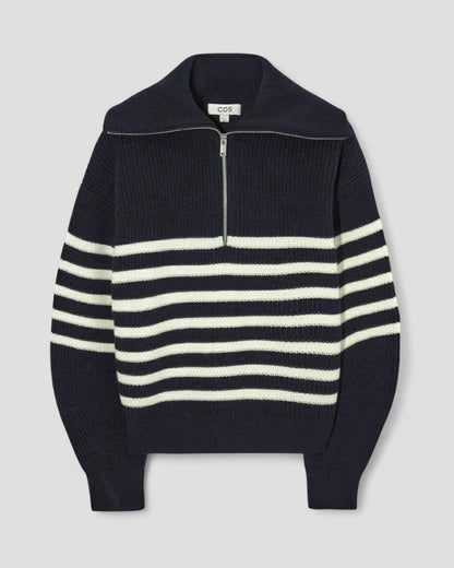 Pull en cachemire à col zippé en maille pour femme 0
