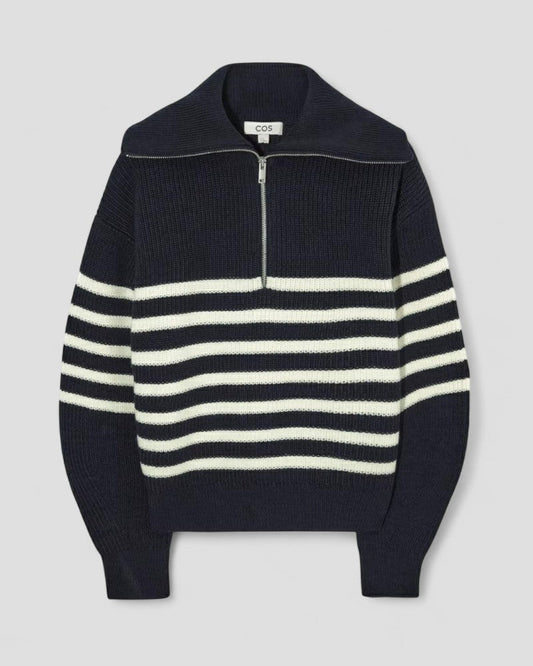Pull en cachemire à col zippé en maille pour femme 0