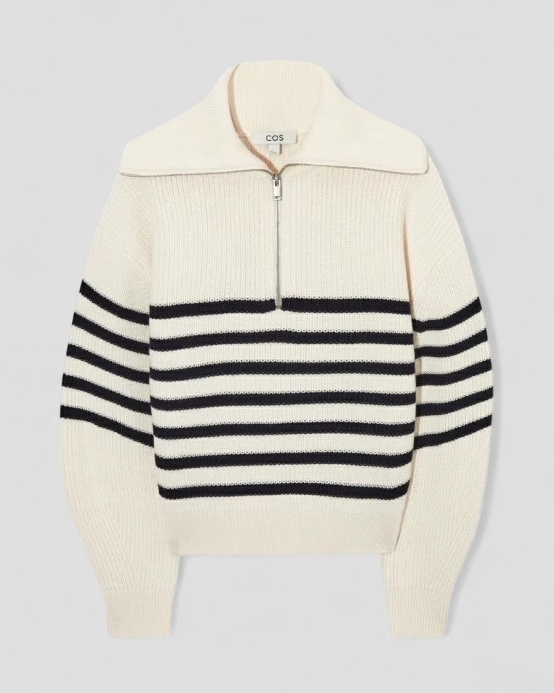 Pull en cachemire à col zippé en maille pour femme 1