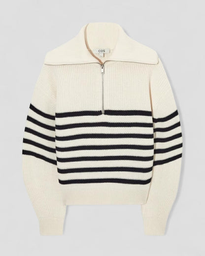 Pull en cachemire à col zippé en maille pour femme 1